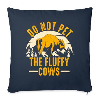 Ne caressez pas les vaches moelleuses - Housse de coussin décorative 45 x 45 cm - bleu marine - Devant