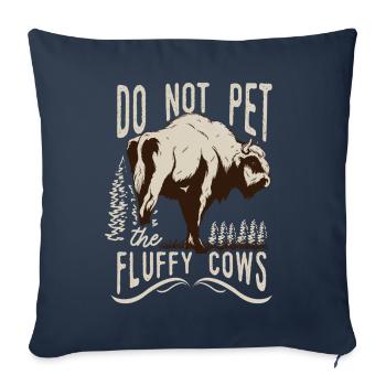 Ne caressez pas les vaches moelleuses - Housse de coussin décorative 45 x 45 cm - bleu marine - Devant
