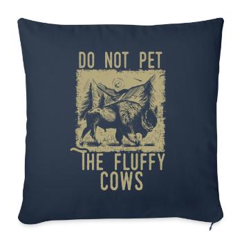 Ne caressez pas les vaches moelleuses - Housse de coussin décorative 45 x 45 cm - bleu marine - Devant