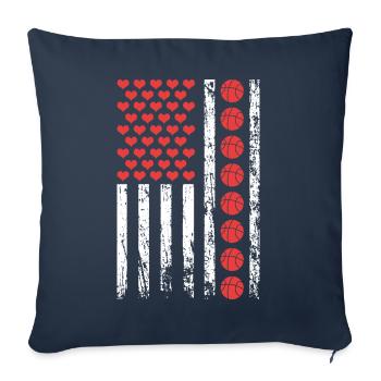 American Sports Basketball Flag Athletic - Housse de coussin décorative 45 x 45 cm - bleu marine - Devant