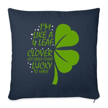 Je suis comme un trèfle à 4 feuilles qui ne - Housse de coussin décorative 45 x 45 cm - bleu marine - Devant