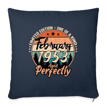 February 1953 anniversary 1953 legends February - Sofa pillowcase 17,3'' x 17,3'' (45 x 45 cm) - navy - Front