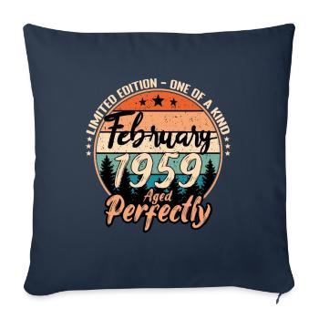 Février 1959 anniversaire 1959 légendes Février - Housse de coussin décorative 45 x 45 cm - bleu marine - Devant