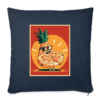 Pizza Pineapple Hawaii Summer Fast Food Tomatoes - Sofa pillowcase 17,3'' x 17,3'' (45 x 45 cm) - navy - Front