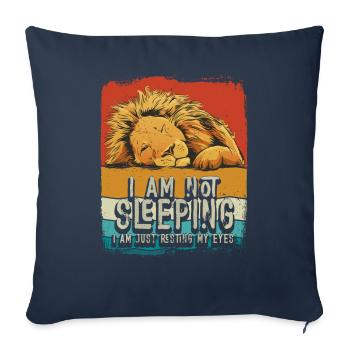 Je ne dors pas, je repose juste mes yeux - Housse de coussin décorative 45 x 45 cm - bleu marine - Devant