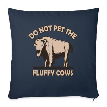 Ne caressez pas les vaches moelleuses - Housse de coussin décorative 45 x 45 cm - bleu marine - Devant