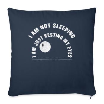 Je ne dors pas, je repose juste mes yeux - Housse de coussin décorative 45 x 45 cm - bleu marine - Devant