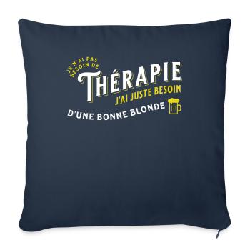 Apéro Idée Cadeau Citation Bière Alcool Apéritif - Housse de coussin décorative 45 x 45 cm - bleu marine - Devant
