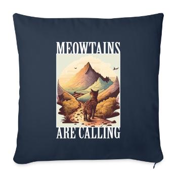 Cat Kitten Mountains Randonnée Escalade en plein air - Housse de coussin décorative 45 x 45 cm - bleu marine - Devant