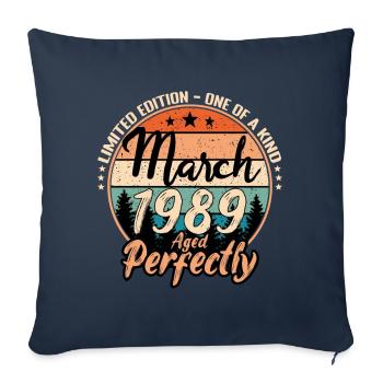 Mars 1989 anniversaire 1989 légendes Mars - Housse de coussin décorative 45 x 45 cm - bleu marine - Devant
