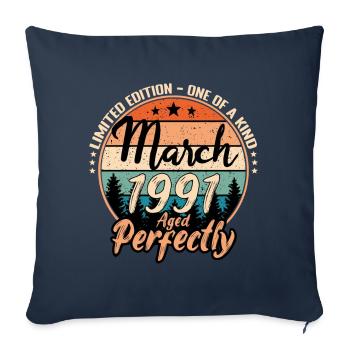 March 1991 anniversary 1991 legends March - Sofa pillowcase 17,3'' x 17,3'' (45 x 45 cm) - navy - Front