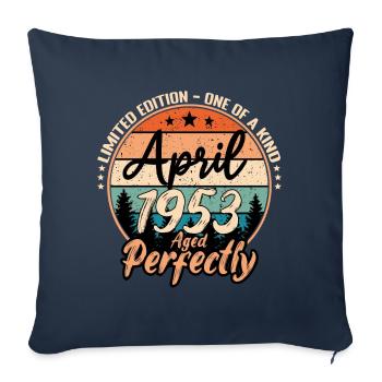April 1953 anniversary 1953 legends April - Sofa pillowcase 17,3'' x 17,3'' (45 x 45 cm) - navy - Front
