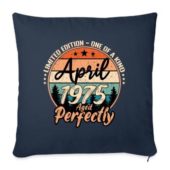 April 1975 anniversaire 1975 légendes April - Housse de coussin décorative 45 x 45 cm - bleu marine - Devant