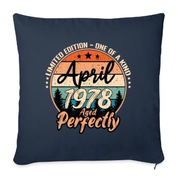 April 1978 anniversary 1978 legends April - Sofa pillowcase 17,3'' x 17,3'' (45 x 45 cm) - navy - Front