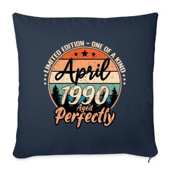 April 1990 anniversaire 1990 légendes April - Housse de coussin décorative 45 x 45 cm - bleu marine - Devant