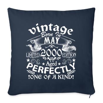 May 2000 | birthday 2000 Vintage May - Sofa pillowcase 17,3'' x 17,3'' (45 x 45 cm) - navy - Front
