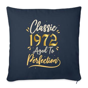 Anniversaire 1972 cadeau 1972 Classic 1972 - Housse de coussin décorative 45 x 45 cm - bleu marine - Devant