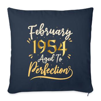 February 1954 February aged to perfection 1954 - Sofa pillowcase 17,3'' x 17,3'' (45 x 45 cm) - navy - Front