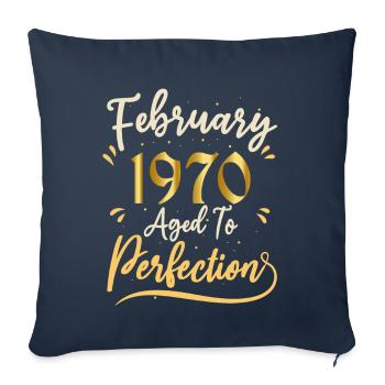 February 1970 February aged to perfection 1970 - Sofa pillowcase 17,3'' x 17,3'' (45 x 45 cm) - navy - Front