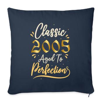 Anniversaire 2005 cadeau 2005 Classic 2005 - Housse de coussin décorative 45 x 45 cm - bleu marine - Devant