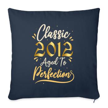 Anniversaire 2012 cadeau 2012 Classic 2012 - Housse de coussin décorative 45 x 45 cm - bleu marine - Devant