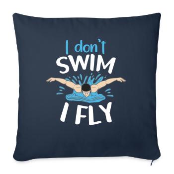 I don't swim, I fly, butterfly, - Sofa pillowcase 17,3'' x 17,3'' (45 x 45 cm) - navy - Front