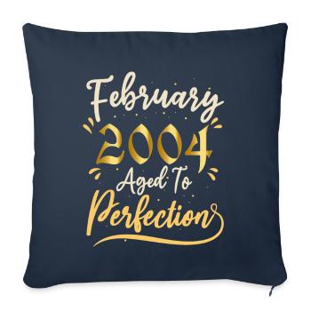 February 2004 February aged to perfection 2004 - Sofa pillowcase 17,3'' x 17,3'' (45 x 45 cm) - navy - Front