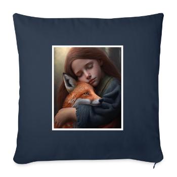 Fox Fox Mama Fox Love Nature Forest Girl - Sofa pillowcase 17,3'' x 17,3'' (45 x 45 cm) - navy - Front