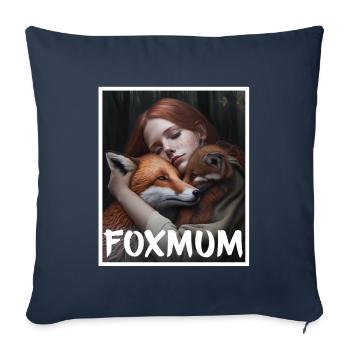 Fox Fox Mama Fox Love Nature Forest Girl - Sofa pillowcase 17,3'' x 17,3'' (45 x 45 cm) - navy - Front
