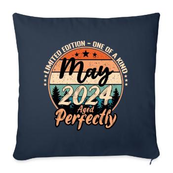Mai 2024 anniversaire 2024 légendes Mai - Housse de coussin décorative 45 x 45 cm - bleu marine - Devant