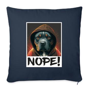 Dog Bulldog Nope Morning grouch colleague Sarcasm - Sofa pillowcase 17,3'' x 17,3'' (45 x 45 cm) - navy - Front