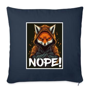 Nope Morning Grouch Fox Office Colleague Sarcasm - Sofa pillowcase 17,3'' x 17,3'' (45 x 45 cm) - navy - Front