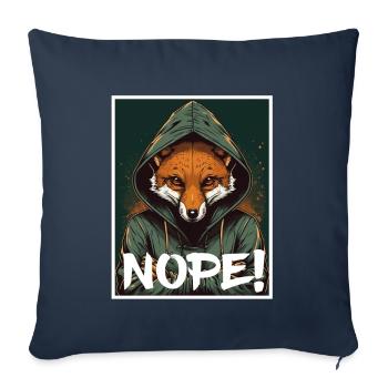 Nope Morning Grouch Fox Office Colleague Sarcasm - Sofa pillowcase 17,3'' x 17,3'' (45 x 45 cm) - navy - Front