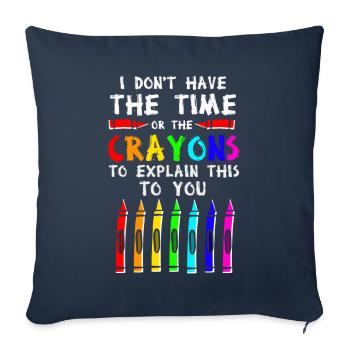 Je n’ai ni le temps ni les crayons de couleur - Housse de coussin décorative 45 x 45 cm - bleu marine - Devant