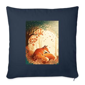 Fix and Foxi Fox Saying Sleeping Shirt Cuddle - Sofa pillowcase 17,3'' x 17,3'' (45 x 45 cm) - navy - Front