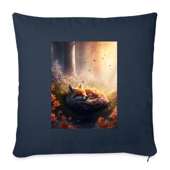 Fix and Foxi Fox Saying Sleeping Shirt Cuddle - Sofa pillowcase 17,3'' x 17,3'' (45 x 45 cm) - navy - Front