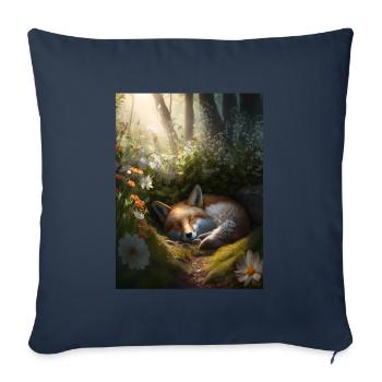 Fix and Foxi Fox Saying Sleeping Shirt Cuddle - Sofa pillowcase 17,3'' x 17,3'' (45 x 45 cm) - navy - Front