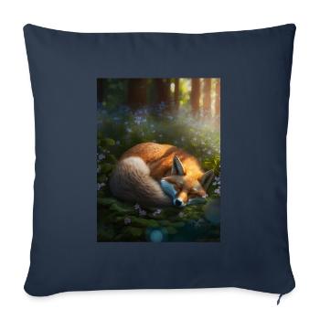 Fix and Foxi Fox Saying Sleeping Shirt Cuddle - Sofa pillowcase 17,3'' x 17,3'' (45 x 45 cm) - navy - Front