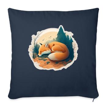 Fix and Foxi Fox Saying Sleeping Shirt Cuddle - Sofa pillowcase 17,3'' x 17,3'' (45 x 45 cm) - navy - Front