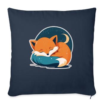 Fix and Foxi Fox Saying Sleeping Shirt Cuddle - Sofa pillowcase 17,3'' x 17,3'' (45 x 45 cm) - navy - Front