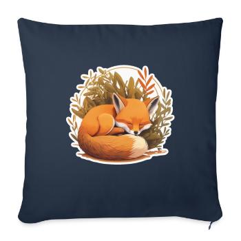 Fix and Foxi Fox Saying Sleeping Shirt Cuddle - Sofa pillowcase 17,3'' x 17,3'' (45 x 45 cm) - navy - Front