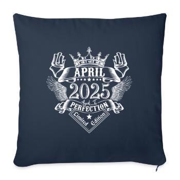 Avril 2025 | Avril 2025 anniversaire 2025 - Housse de coussin décorative 45 x 45 cm - bleu marine - Devant