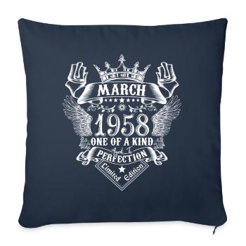 March 1958 anniversary March 1958 March - Sofa pillowcase 17,3'' x 17,3'' (45 x 45 cm) - navy - Front