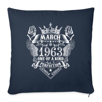 March 1963 anniversary March 1963 March - Sofa pillowcase 17,3'' x 17,3'' (45 x 45 cm) - navy - Front