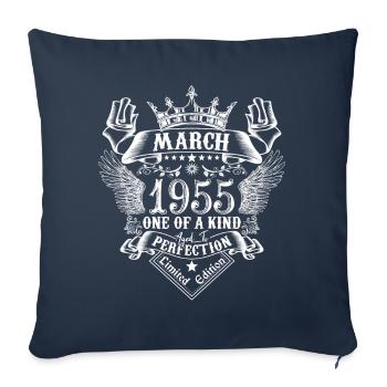 March 1955 anniversary March 1955 March - Sofa pillowcase 17,3'' x 17,3'' (45 x 45 cm) - navy - Front