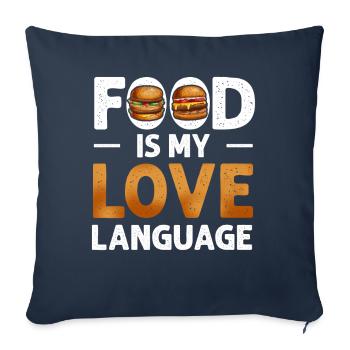 Food Is My Love Language - Sofa pillowcase 17,3'' x 17,3'' (45 x 45 cm) - navy - Front