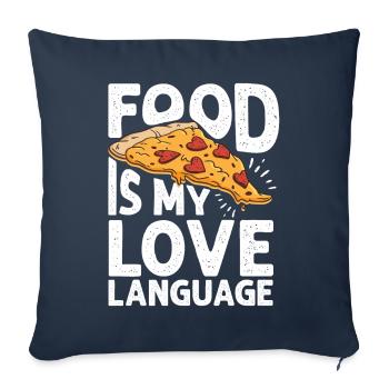 Food Is My Love Language - Sofa pillowcase 17,3'' x 17,3'' (45 x 45 cm) - navy - Front