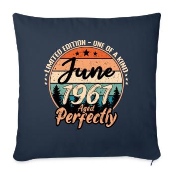 Juin 1961 anniversaire 1961 légendes Juin - Housse de coussin décorative 45 x 45 cm - bleu marine - Devant