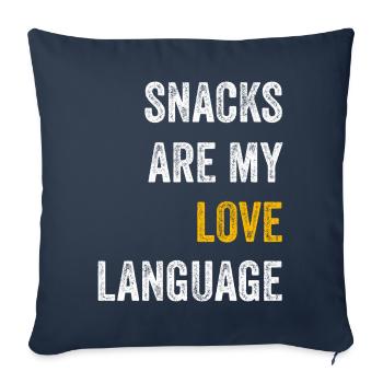 Snacks Are My Love Language - Sofa pillowcase 17,3'' x 17,3'' (45 x 45 cm) - navy - Front