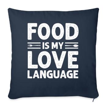 Food Is My Love Language - Sofa pillowcase 17,3'' x 17,3'' (45 x 45 cm) - navy - Front